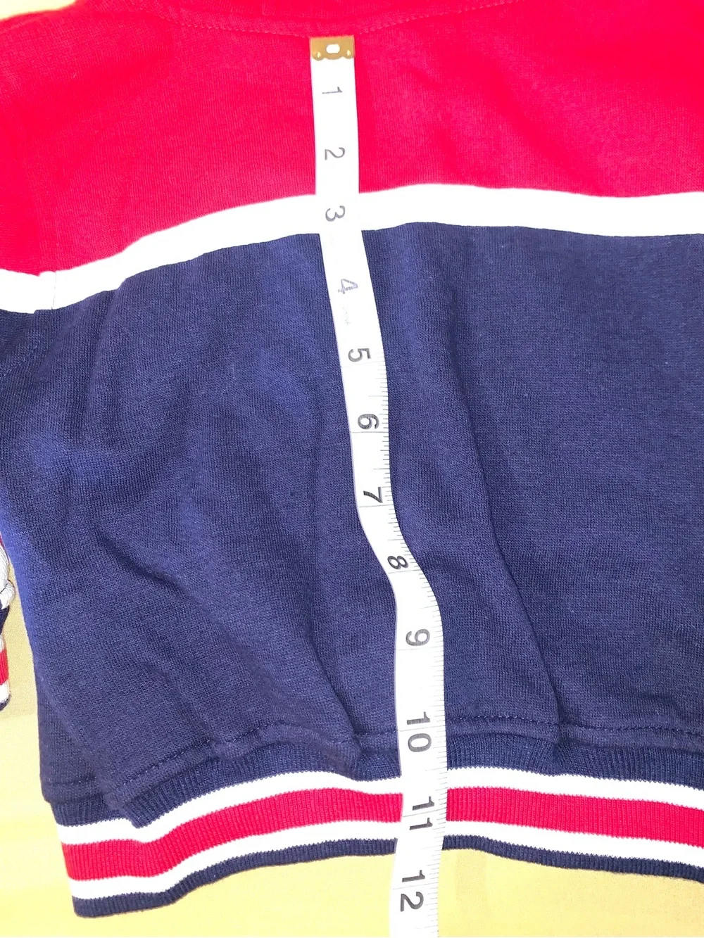 Vintage Snoopy Y2k zip up hoodie Red White and Blue striped 18 months